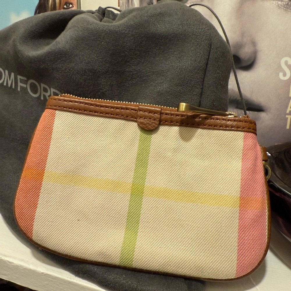 Burberry Pink and Brown Wristlet Pouch - Picture 3 of 4
